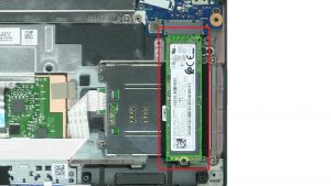 Unscrew then remove bracket and M.2 SSD (3 x Captive screws).
