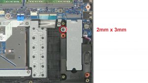 Unscrew and remove bracket (1 x M2 x 3mm).