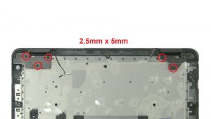 Unscrew and remove display assembly (5 x M2.5 x 5mm).