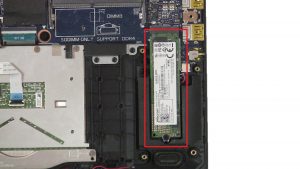 Unscrew and disconnect MSATA SSD (1 x 