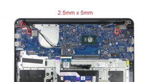 Unscrew and remove Display Assembly (3 x M2.5 x 5mm).