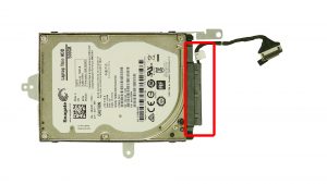 Unscrew caddy and remove hard drive adapter (4 x M3 x 3mm).