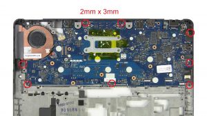 Unscrew and remove Motherboard (8 x 