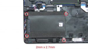 Unscrew and disconnect Hard Drive (4 x 2mm X 2.7mm).
