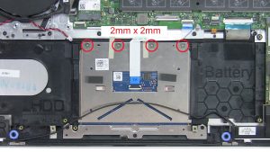 Unscrew and disconnect Touchpad (4 x 