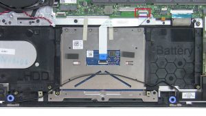 Unscrew and disconnect Touchpad (4 x 