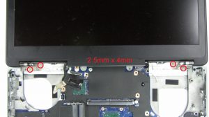 Unscrew and remove Display Assembly (4 x M2.5 x 5mm) (4 X 2.5mm x 4mm).