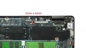 Unscrew bracket and disconnect display cable (1 x M2 x 4mm).