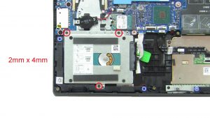 Unscrew and disconnect Hard Drive (3 x 