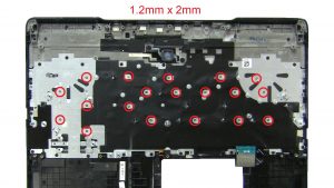 Unscrew and remove Keyboard (21 x 