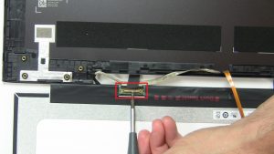 Turn over and disconnect LCD Panel.