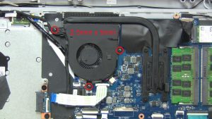 Unscrew and disconnect Cooling Fan (3 x 