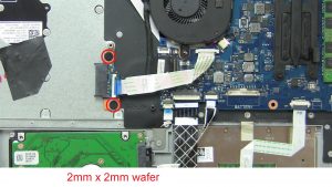 Unscrew and disconnect DVD Drive Connector (2 x M2 x 2mm wafer)	.