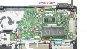 Unscrew and remove Motherboard (5 x 