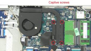 Unscrew and remove Heatsink (captive screws).