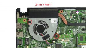 Unscrew and disconnect Left Cooling Fan (2 x 
