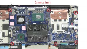 Unscrew and remove Motherboard.