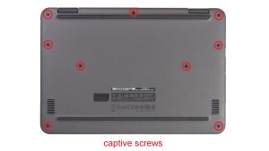 Unscrew and pry apart Bottom Base (9 X captive screws).