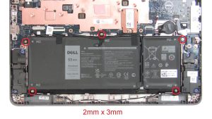 Unscrew and disconnect Battery (5 x 