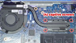 Loosen the captive screws and remove the CPU Heatsink.