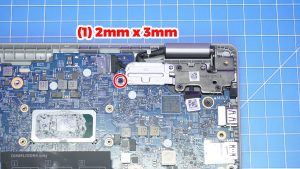 Unscrew and remove the metal bracket (1 x M2 x 3mm).