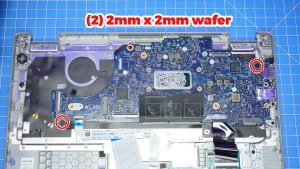 Unscrew and remove the Motherboard (2 x 