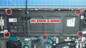 Unscrew and remove the 4-Cell Battery (5 x 