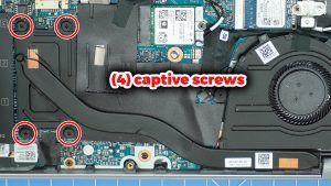Unscrew and remove the  Heatsink (4 x captive screws).