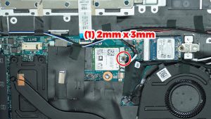 Remove the Wireless/WiFi Card screw (1 x M2 x 3mm).