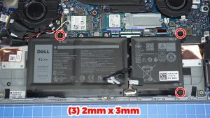 Unscrew and remove the 3-Cell Battery (3 x 