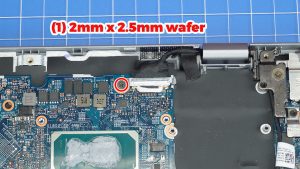 Unscrew the LCD connector bracket and then disconnect the LCD cable (1 X 2mm x 2.5mm wafer).