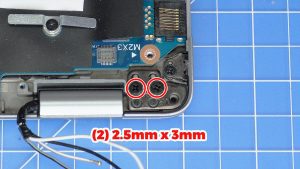 Unscrew and remove the LCD display assembly (4 x M2.5 x 3mm).