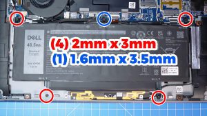 Unscrew and disconnect the Battery
