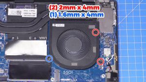 Unscrew and disconnect the Right Cooling Fan (2 x 