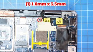 Unscrew and remove the lcd cable bracket (1 x M1.6 x 3.5mm).