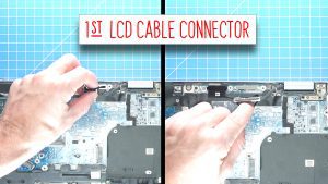 Pull out the 1st LCD cable connector.