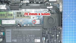 Unscrew and slide out the M.2 2230 NVMe SSD (1 x 