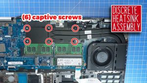 Loosen the captive Heatsink/Cooling Fan Assembly screws.