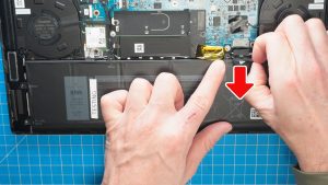 To protect your laptop from static discharge, disconnect the Battery.