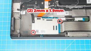 Unscrew and remove the keyboard controller board bracket (2mm x 1.9mm).