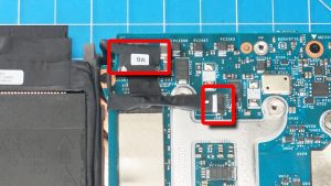 Disconnect the left LCD cables.