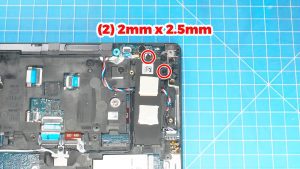 Unscrew and slide out the secondary SSD (2 x 2mm x 2.5mm).