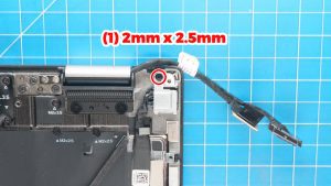 Unscrew and remove the bracket and DC Jack (1 x 2mm x 2.5mm).