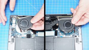 Unscrew and remove the Cooling Fans (4 x 