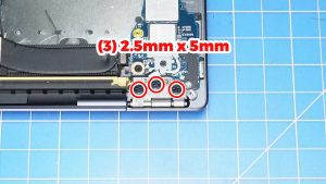 Open the laptop and separate the palmrest from the LCD Display Assembly (4 x 