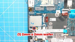 Unscrew and remove the SD Card Reader (1 x M2 x 2mm wafer)	.