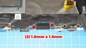 Unscrew and remove the LCD cable bracket (2 x 1.6mm x 1.8mm).