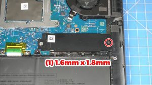 Unscrew and remove the SSD bracket (1 x 1.6mm x 1.8mm).