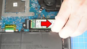 Unscrew and remove the SSD bracket (1 x 1.6mm x 1.8mm).