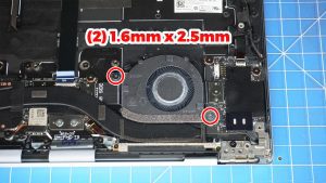 Unscrew and remove the Cooling Fan (2 x 